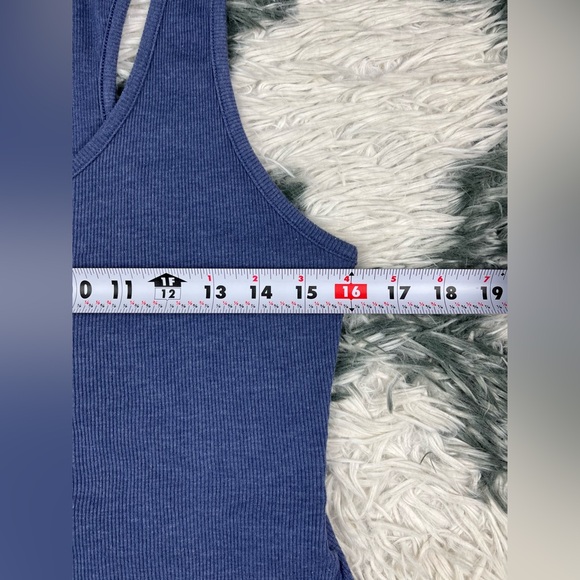 American Eagle Women's Henley True Tank Blue Size XLarge Cropped - Picture 6 of 8